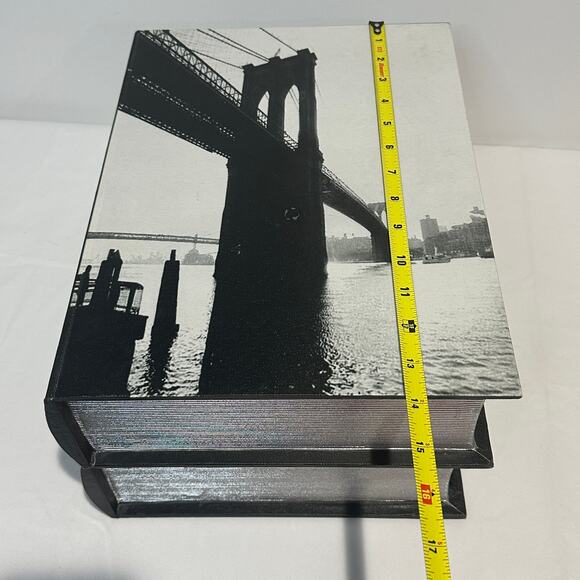 Set of 2 Large Storage Fake Books, New York, Paris 14" x 10.5" x 7.25" - Picture 9 of 11